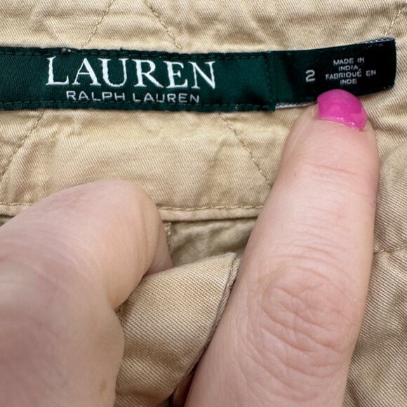 Lauren Ralph Lauren Jogger Pants Womens Khaki Beige Cotton Size 2 - Picture 5 of 12